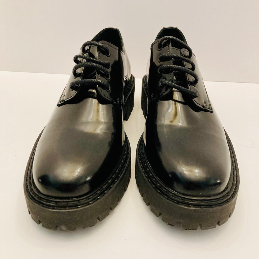 Maeve Anthropologie Platform Oxfords Womens 8 EU‎ 39 Black Leather Lug Sole - Picture 5 of 11